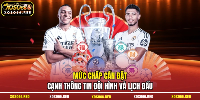 Mức chấp cần đặt cạnh thông tin đội hình và lịch đấu